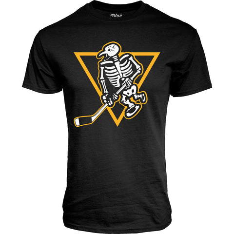 WBS Penguins Adult Skeleton Penguin Glow in the Dark S/S Tee