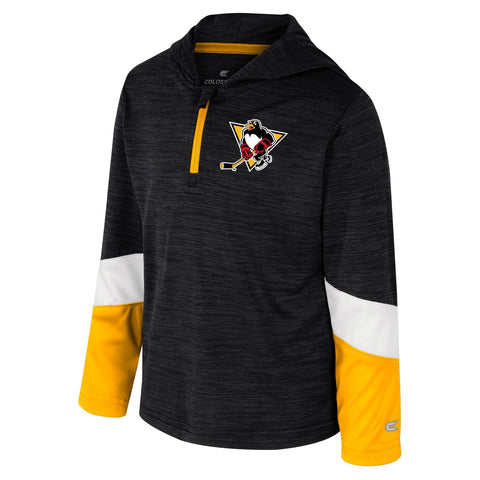 WBS Penguins Toddler Marled 1/4 Zip Hoodie