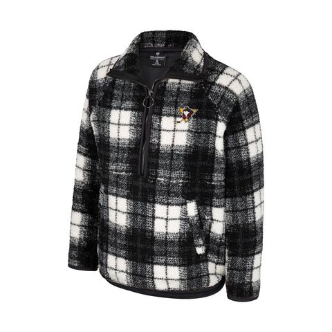 WBS Penguins Youth Plaid Chenille Sherpa Jacket